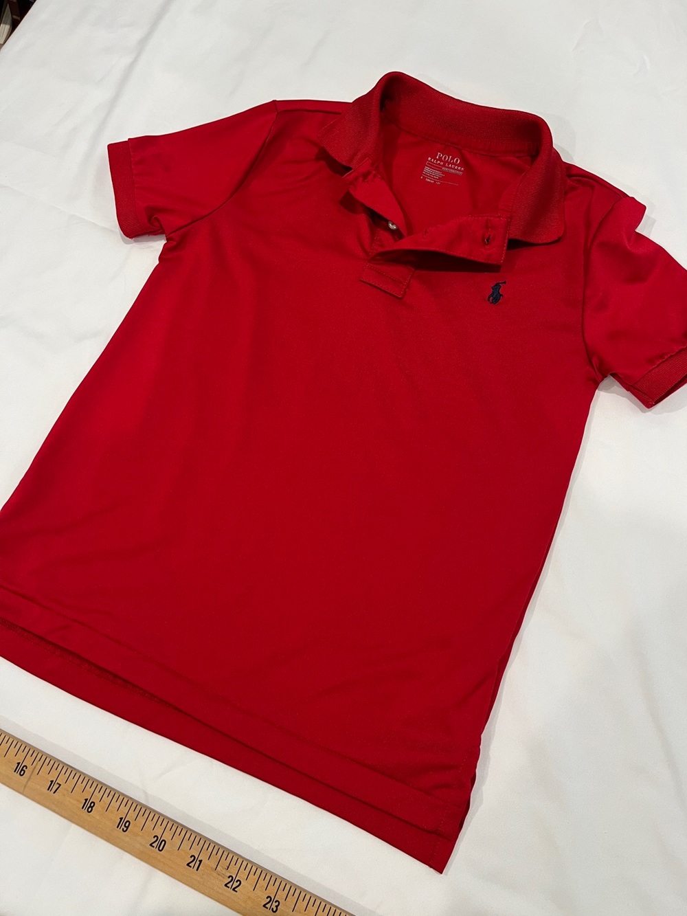 BOYS Polo by Ralph Lauren Bright Red Short Sleeve Polo with Navy Logo
